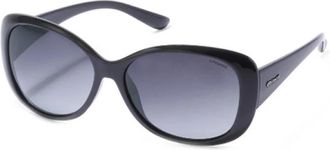 Polaroid Zwarte Frame Grijze Lens Zonnebril - Dames - Zonnebrillen - Zwart - 58 MM - Accessoires