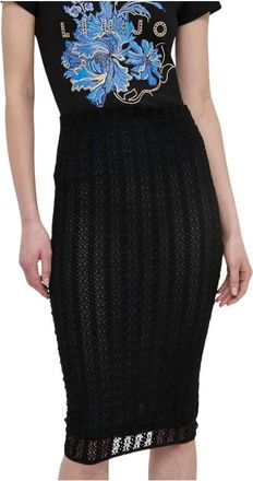 Pinko Midi Rok - Dames - Midirokken - Zwart - XS - Katoen - Rokken