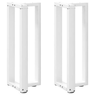 Berkfield Home Console Table Legs T-Shaped&not;2 pcs White 38x25x(72-73) cm Steel
