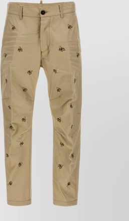 Dsquared2 embroidered pattern chino trousers