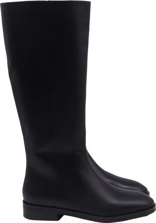 Stuart Weitzman Zipped Knee-High Boots in Black Leather