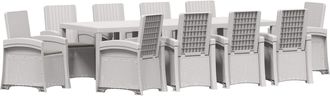 vidaXL Conjunto De Comedor De Jard&iacute;n 11 Uds. Blanco Y Gris Claro Pp Vidaxl
