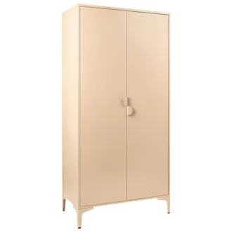 Beliani Armario Industrial Almacenaje Para Dormitorio Oficina Con 2 Puertas Magn&eacute;ticas De Acero Beige Ardura