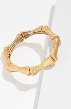 Talbots Bamboo Texture Stretch Bracelet - Gold - 001 Talbots