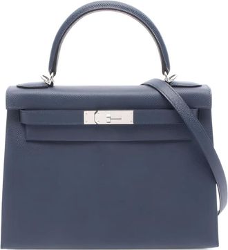 Hermès Kelly28 zilverkleurige hardware shopper - Blauw