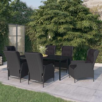 vidaXL Juego De Comedor De Jard&iacute;n 7 Piezas Gris Oscuro Vidaxl
