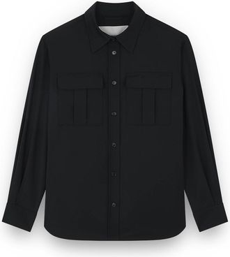 Paul & Shark Stretch wool overshirt, Woman, Black, Size: XS