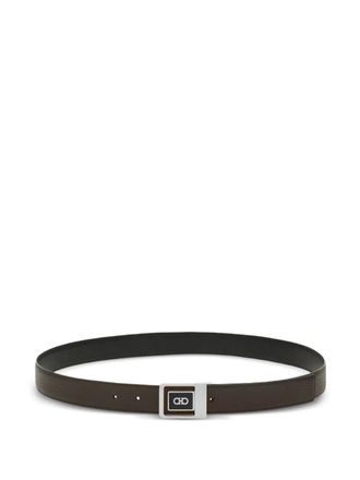 Ferragamo reversible geometric buckle belt - men - CALFSKIN - 115 - Brown