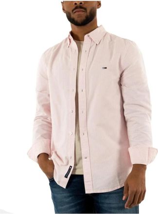 Tommy Hilfiger Slim Stripe Oxford Shirt - Heren - Casual Overhemden - Roze - S - Katoen - Overhemden