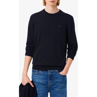 Lacoste Merino Wool Crewneck Sweater in Marine at Nordstrom, Size 7