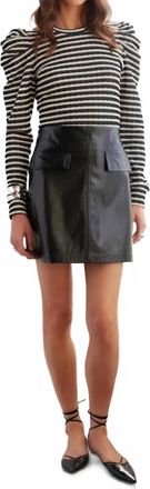 Fifteen Twenty Britney Patent Leather Skirt In Black