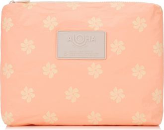 Aloha Collection Mid Casa Gardenia Water Resistant Tyvek Zip Pouch in Peachy at Nordstrom