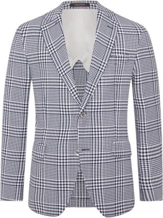 Oscar Jacobson Blauwe Linnenmix Regular Fit Blazer - Heren - Blazers - Grijs - 2XL - Linnen - Jassen