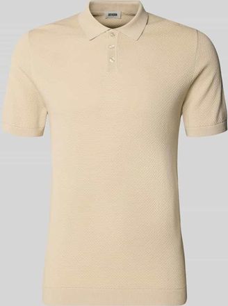 Drykorn Drykorn Slim Fit Poloshirt mit Strukturmuster Modell TRITON in Beige, Gr&ouml;&szlig;e XXL