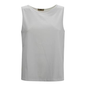 Herno Sleeveless Tops, female, White, Size: M Boat-neck Sleeveless Top