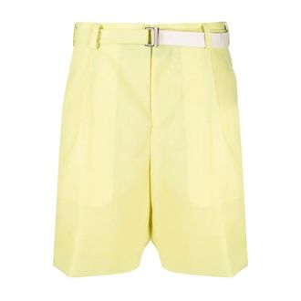 sacai Casual Shorts, male, Yellow, Size: M Bermuda Sartoriale