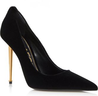 Tom Ford Black Suede Cigarette Heel Pumps Size 37