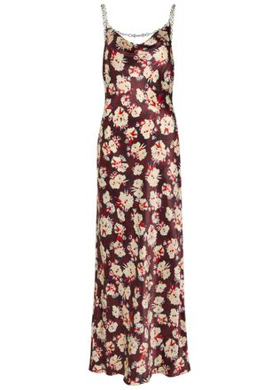 Paco Rabanne Floral-print Silk Maxi Dress - Multicoloured - 34 (UK6 / XS)