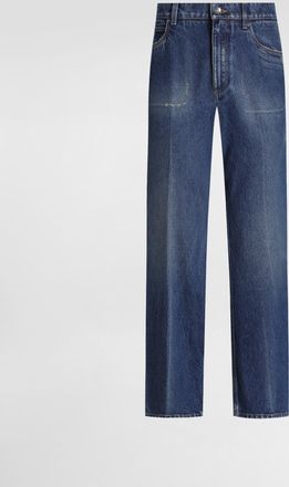 Dolce & Gabbana Denim Cotton Trousers - Man Multi-colored 46