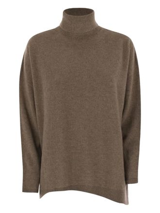 VANIS&Eacute; Giuly high-neck asymmetrical sweater - Brown