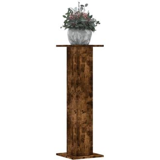 vidaXL Vidaxl - Soportes Para Plantas 2 Uds Madera Roble Ahumado 30x30x95 Cm
