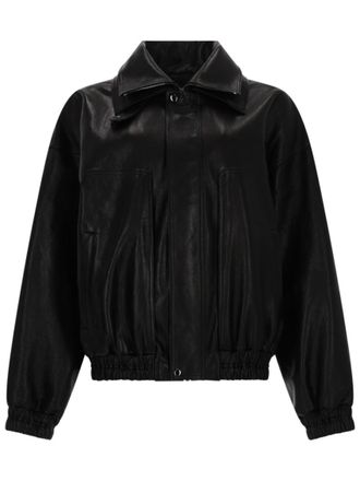 Magda Butrym Black Solid Shirt Collar Jacket