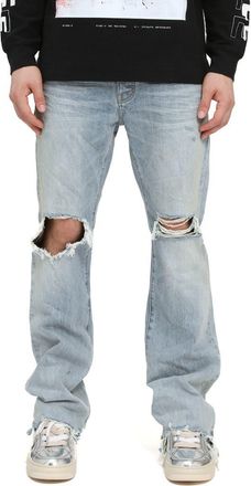 Purple Lucca Ripped Knee Fade Bootcut Jeans in Light Indigo at Nordstrom, Size 32