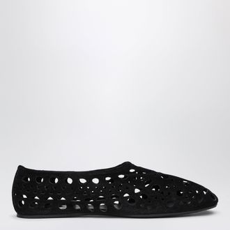 Alaia Black suede Vienne perforated slippers