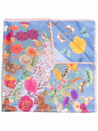 Aspinal of London Foulard con stampa - Blu