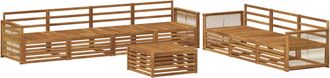 vidaXL Conjunto De Sof&aacute;s De Exterior 8 Uds. Natural Vidaxl