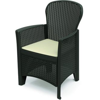 Dmora Dmora - Sillas De Jard&iacute;n Dboatti, Asiento De Jard&iacute;n, Sill&oacute;n De Exterior Efecto Rat&aacute;n, 100% Made In Italy, 60x58h89 Cm, Antracita