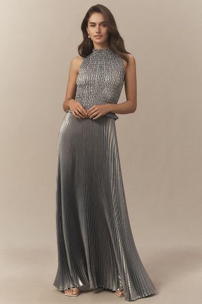 L&rsquo;Id&eacute;e Bowery Liquid Shimmer Strapless Gown
