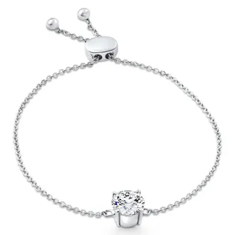 Pompeii3 Certified 2Ct Diamond Solitaire Slider Bracelet 14k Gold Lab Grown