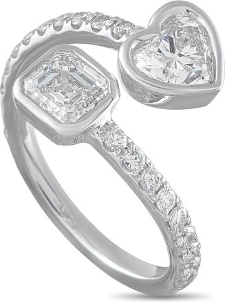 Luxury Bazaar 18K White Gold 1.87ct Diamond Bypass Ring ALR-19079