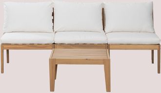 Sklum Sklum - Conjunto De Jard&iacute;n Con Sof&aacute; Modular De 3 Piezas Y Mesa De Centro Filips