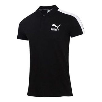 Puma Iconic T7 Polo Shirt Black White 532290-01