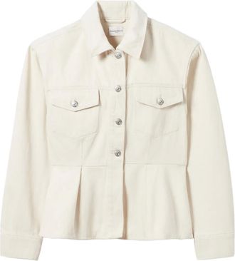 Claudie Pierlot Denim jack met zak - Beige