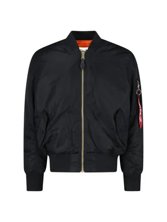 Alpha Industries Black Nylon Reversible MA-1 Bomber Jacket