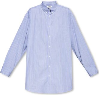 Maison Margiela Oversized overhemd - Heren - Casual Overhemden - Blauw - L - Katoen - Overhemden