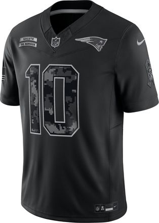 Nike Drake Maye New England Patriots Salute to Service Nike Mens Dri-FIT NFL Limited Jersey in Black | SSLM00AF3L-77V