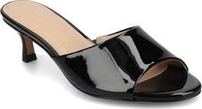 Journee Collection Jeylah Kitten Heel Slide Sandal in Patent/Black at Nordstrom Rack, Size 8.5