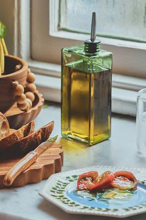 Anthropologie Rectangular Glass Oil Cruet
