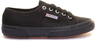 Superga Klassieke Zwarte Canvas Veterschoenen - Heren - Sneakers - Zwart - 36 EU - Katoen - Schoenen
