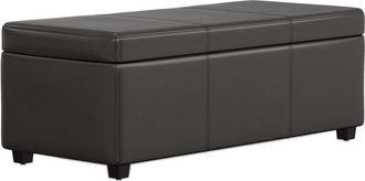 Simpli Home Avalon 44In Contemporary Rectangle Lift Top Rectangular Storage Ottoman