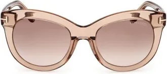 Tom Ford Odette 53mm Butterfly Sunglasses in Rose Champagne /T Logo at Nordstrom
