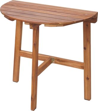 Hhg Nunca Usado] Mesa Plegable Hhg 576, Mesa De Jard&iacute;n Mesa De Balc&oacute;n, Plegable Interior/exterior Madera De Acacia Certificado Mvg 71x70x34cm