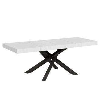 Itamoby Tavolo Allungabile 180/284x90 Cm Volantis Premium Bianco Frassino Gambe Antracite