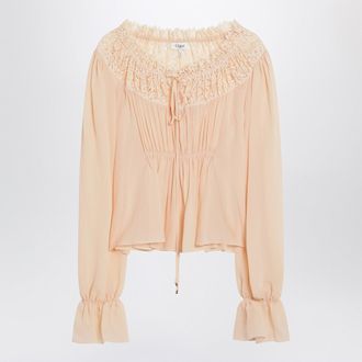 Chloé Chloé Blouse With Tie In Pink Silk Georgette