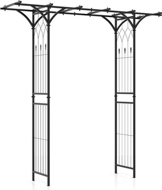Costway Costway P&eacute;rgola Met&aacute;lica De Jard&iacute;n, Arco Decorativo De Jard&iacute;n Con Enrejados Para Plantas Trepadoras, Rosas De Vid, Soporte Para Plantas Trepadoras, De