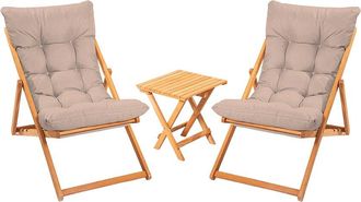 Hanah Home Rustic Garden Table & Chairs 3Pc Set
